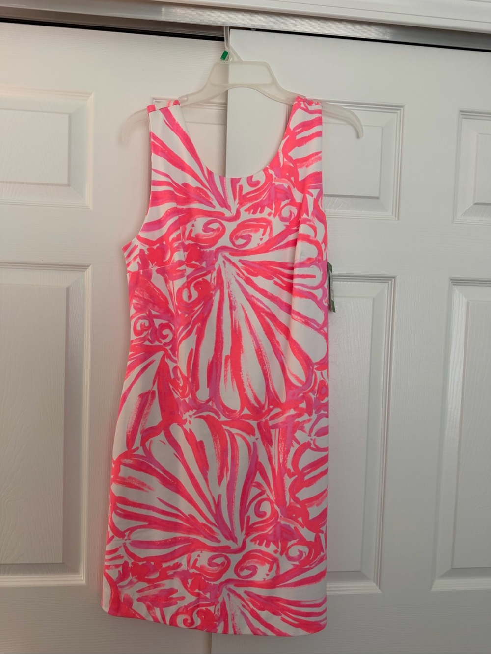 Lilly Pulitzer Neon Pink and White Shell-Print Shift Dress
